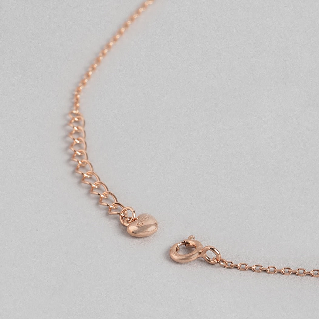 Heart & Love Rose Gold Plated 925 Sterling Silver Necklace