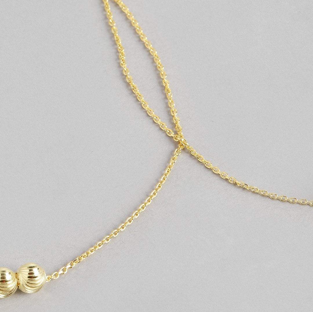 Golden Bead Plated 925 Sterling Silver Anklet
