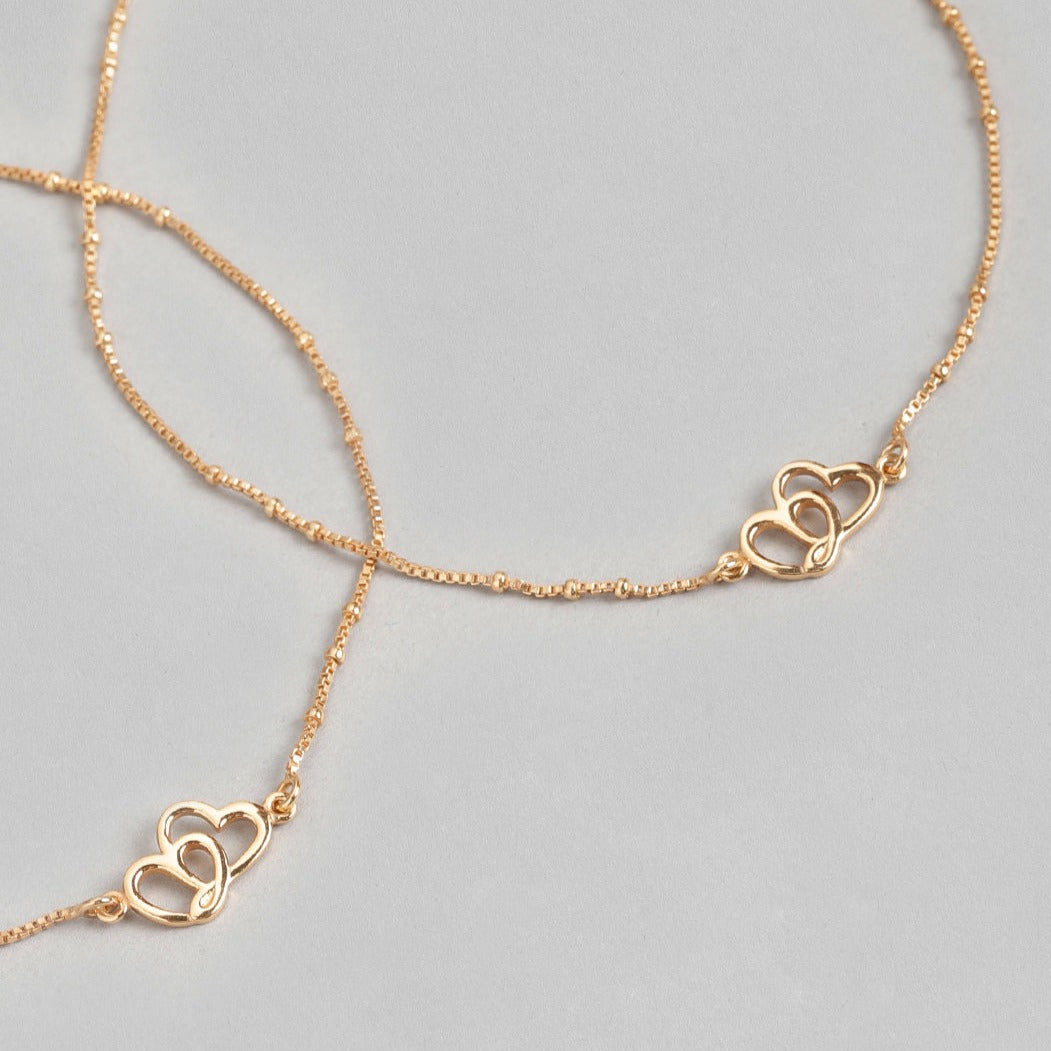 Hearts Rose-Gold plated 925 Anklet