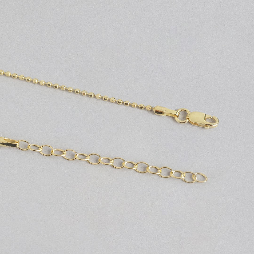 Minimal Beaded Gold Plated 925 Sterling Silver Chain