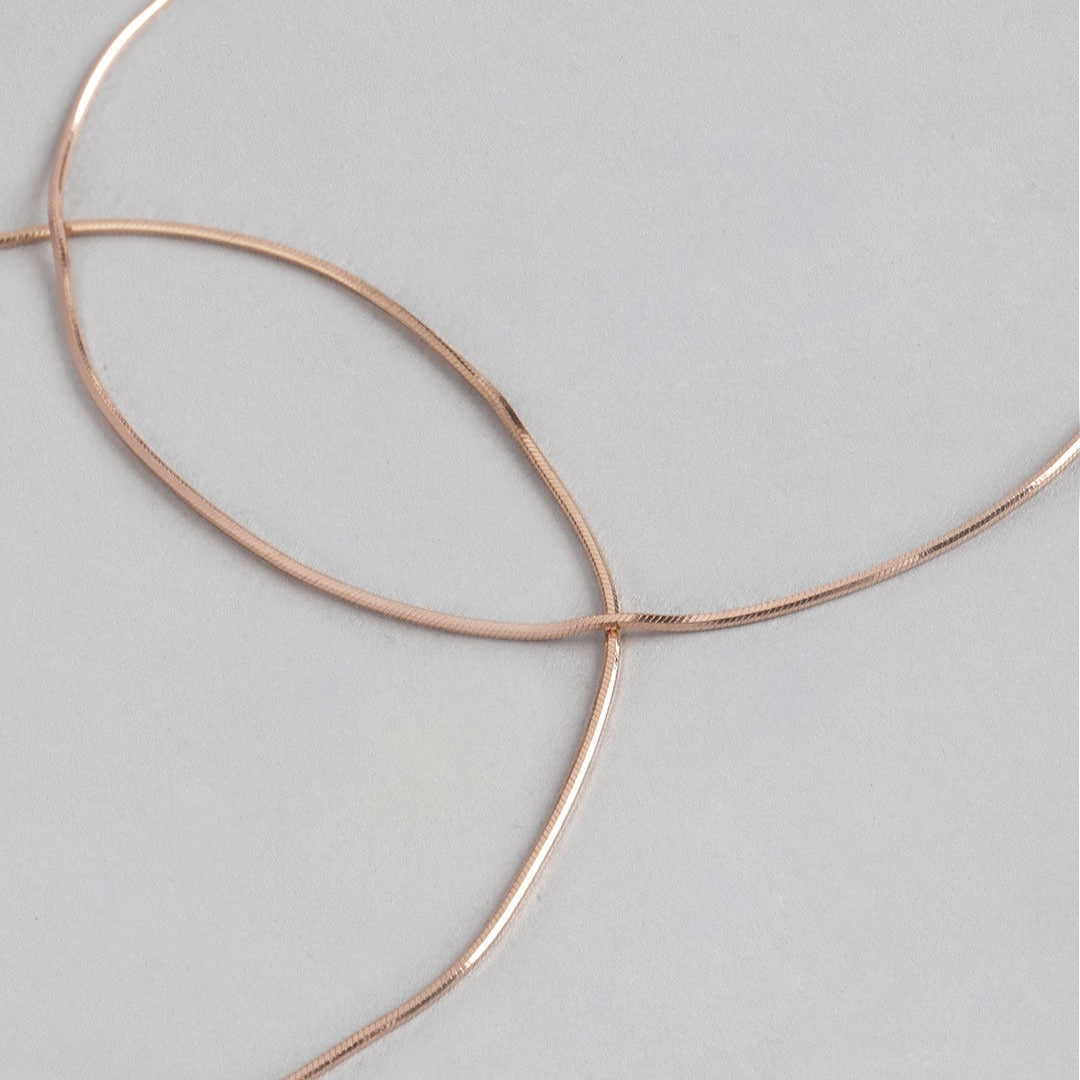 Minimal Chain 925 Sterling Silver Anklet In Rose Gold