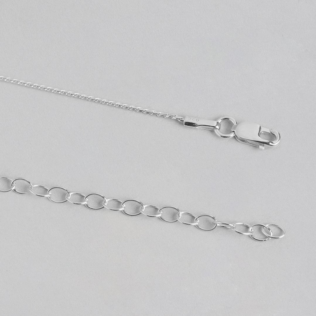 Minimal Rhodium Plated 925 Sterling Silver Rope Chain