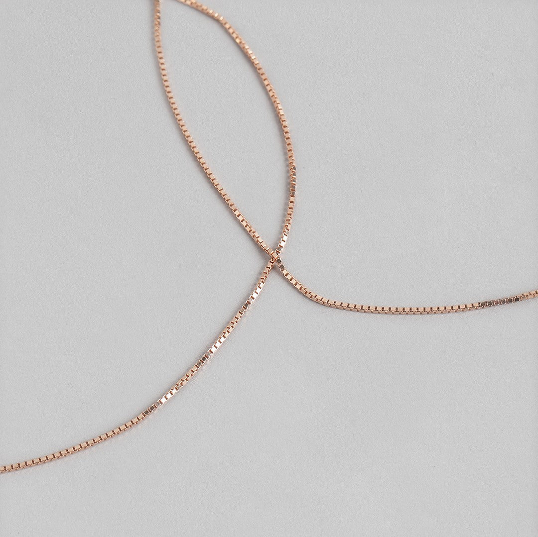 Enchanting Rose Gold Plated 925 Sterling Silver Box Chain Anklet