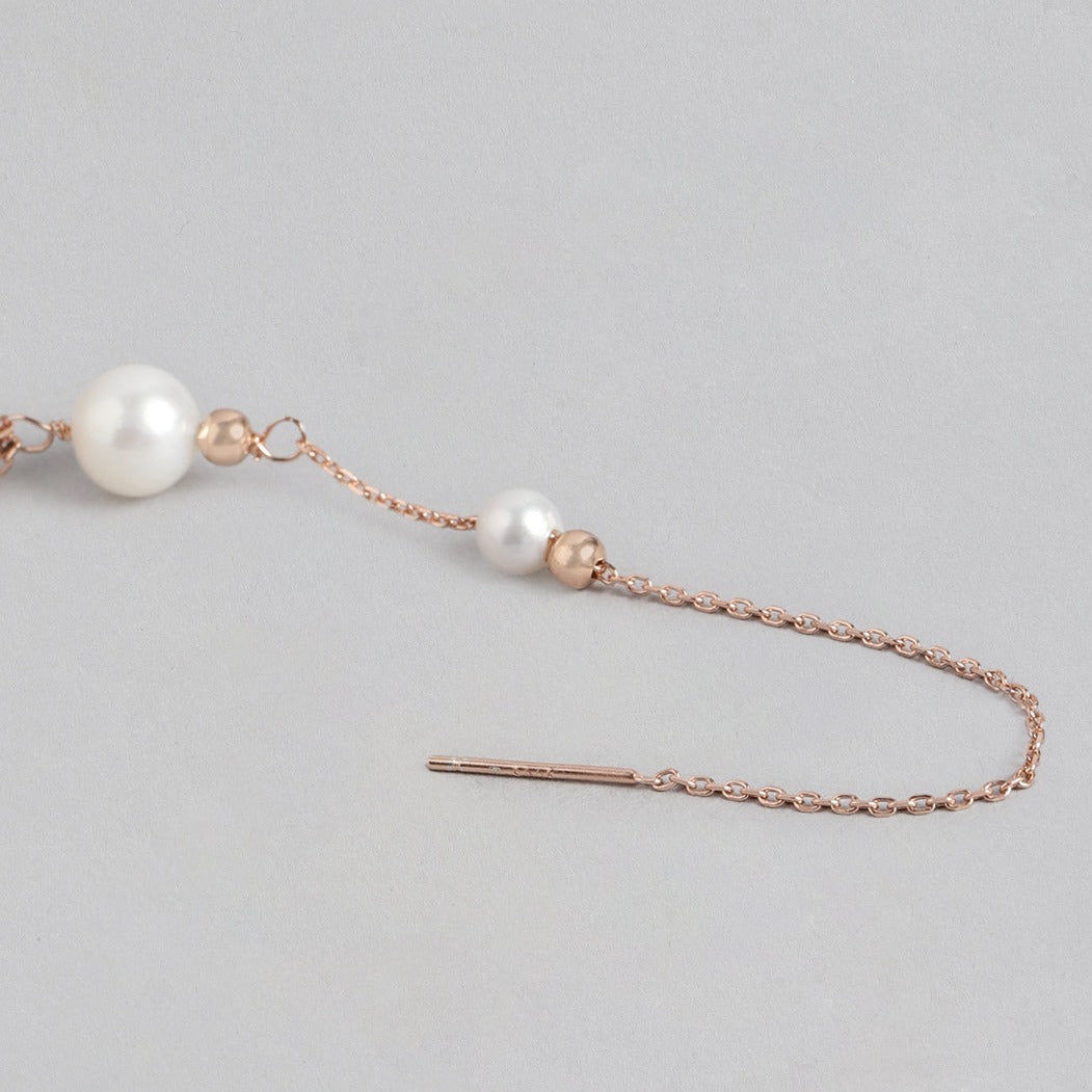 Pearl Rose Gold Plated 925 Sterling Silver Earrings