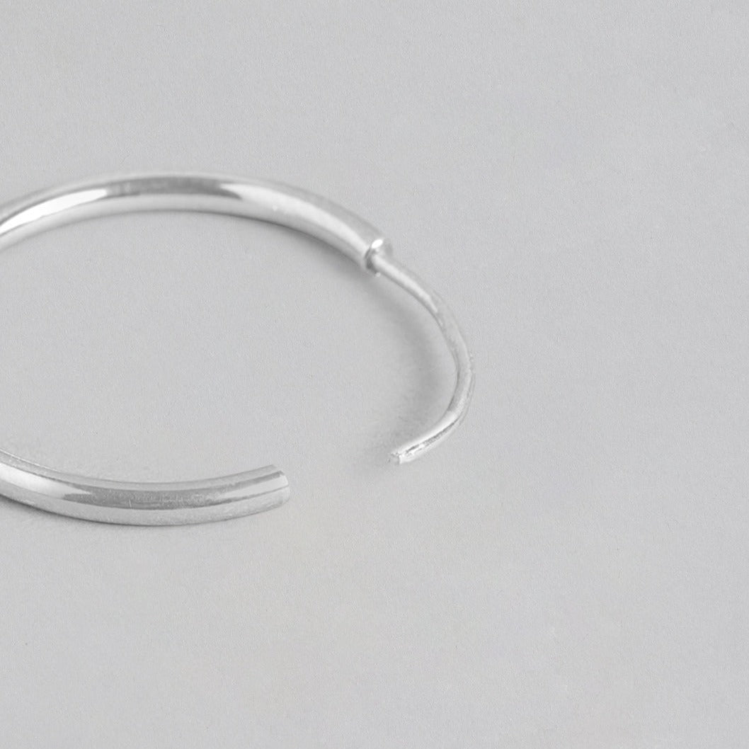 Rhodium Plated 925 Sterling Silver Hoops
