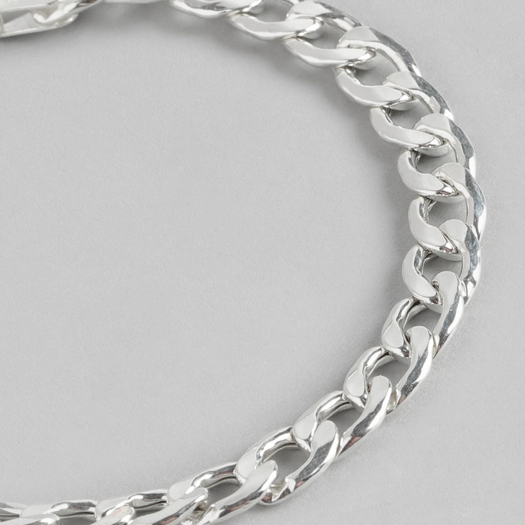 Classy Interlocked 925 Sterling Silver Bracelet for Men