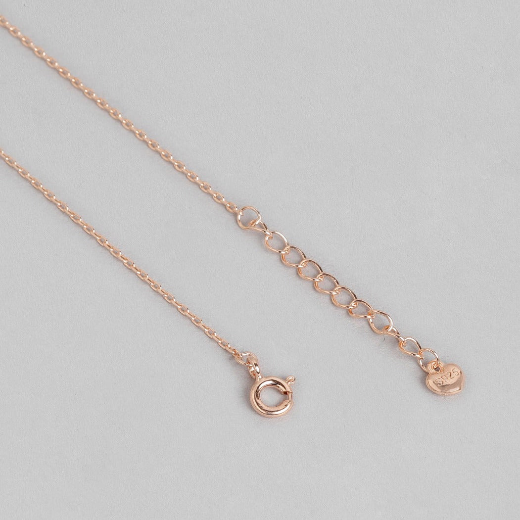 Butterfly Rose Gold Plated 925 Sterling Silver Drop Necklace