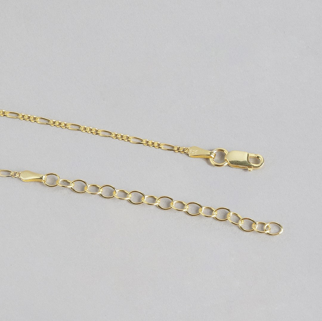 Gold Plated 925 Sterling Silver Figaro Chain