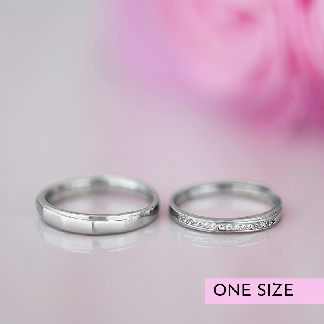 Minimal Couples 925 Silver Rings (Adjustable)