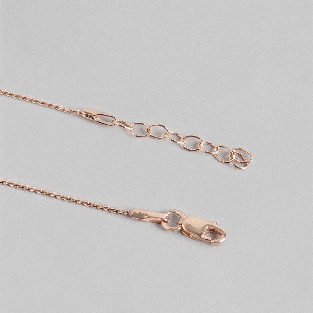 Classical Rope Chain 925 Sterling Silver Anklet In Rose Gold Plating