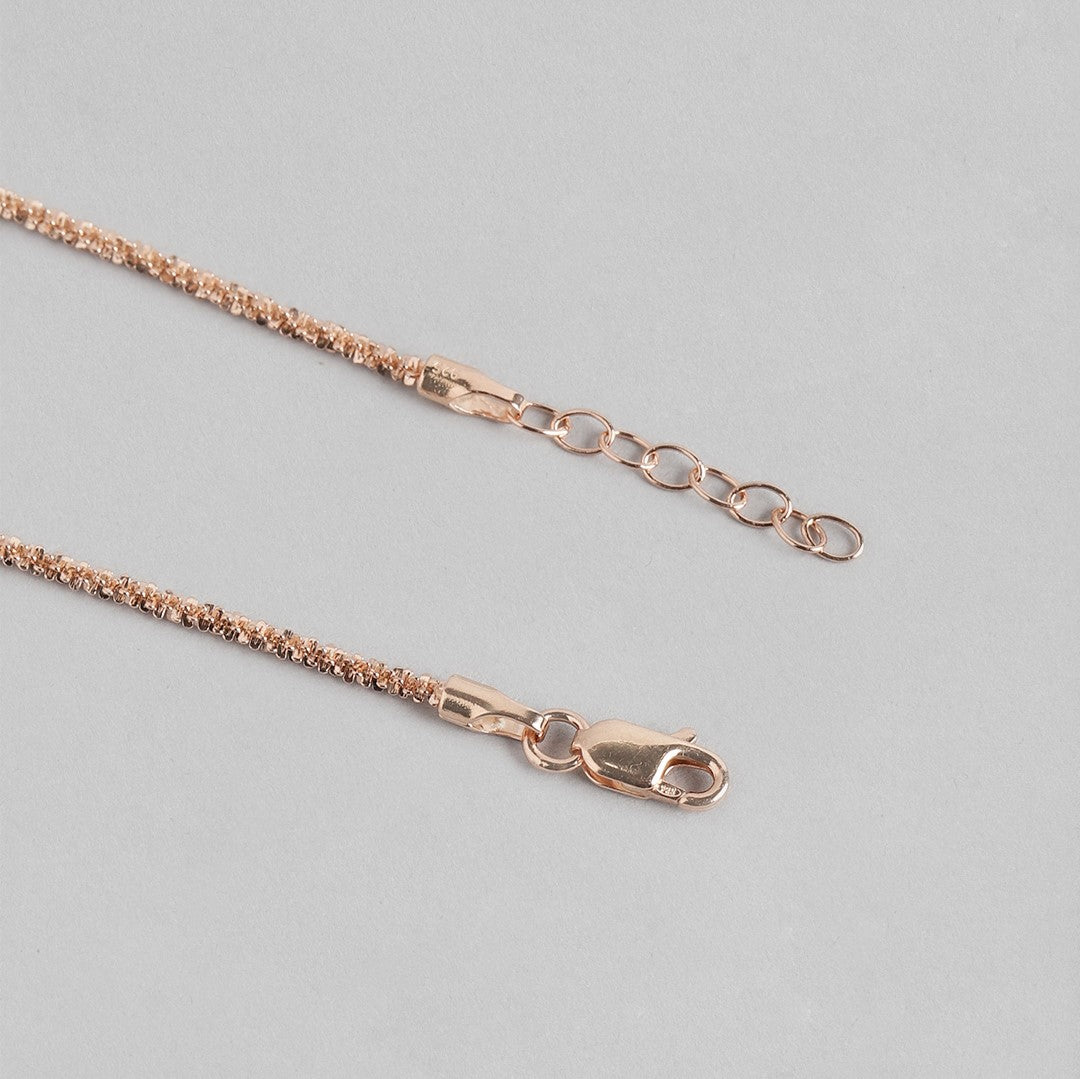 Sparkling Rose Gold Plated 925 Sterling Silver Chain Anklets
