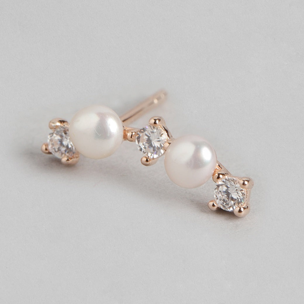 Two-Way Rose Gold Plated 925 Sterling Silver Earring