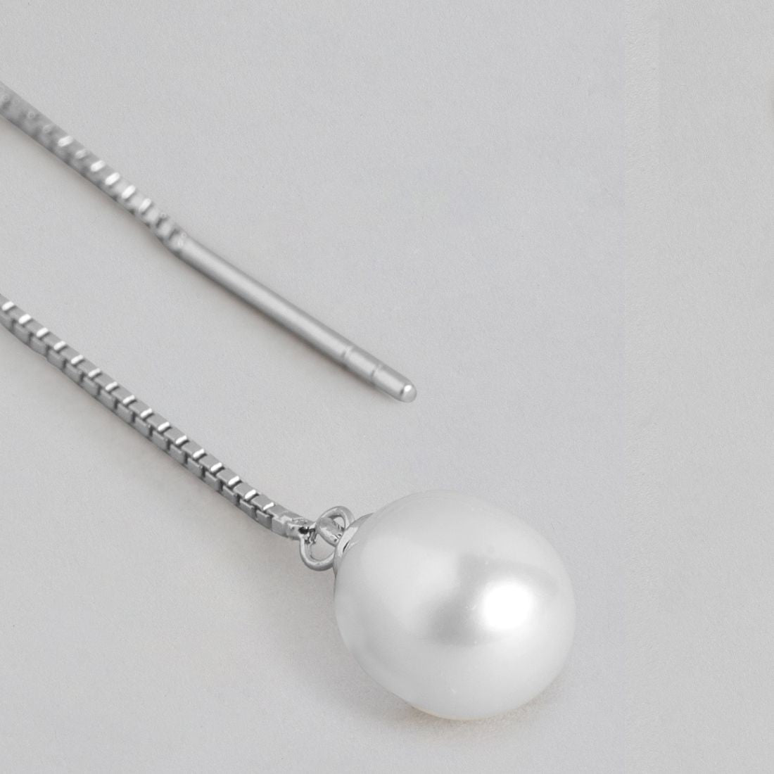 Classic Pearl Rhodium Plated 925 Sterling Silver Jewellery Set