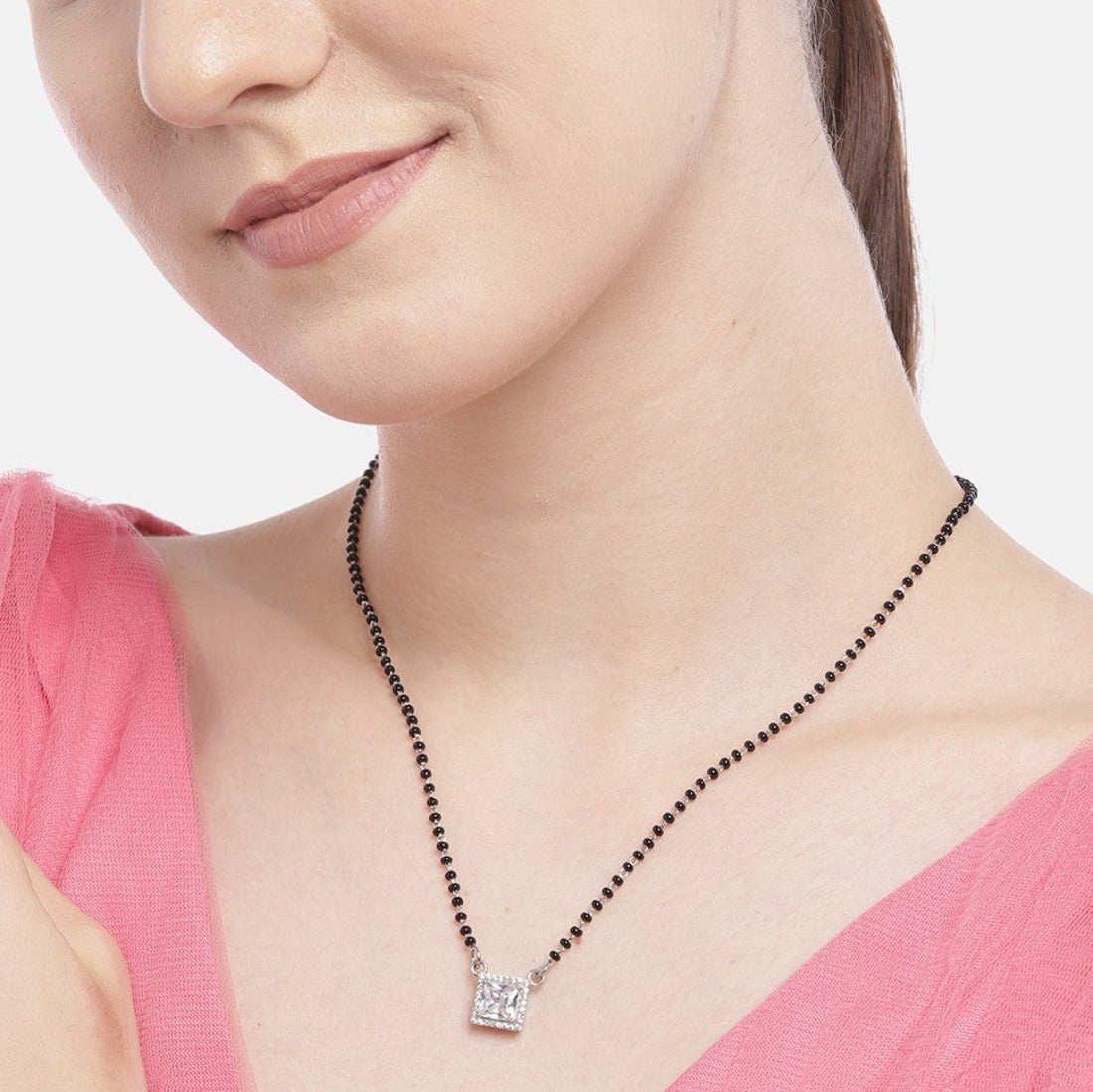 Solitaire CZ 925 Sterling Silver Mangalsutra