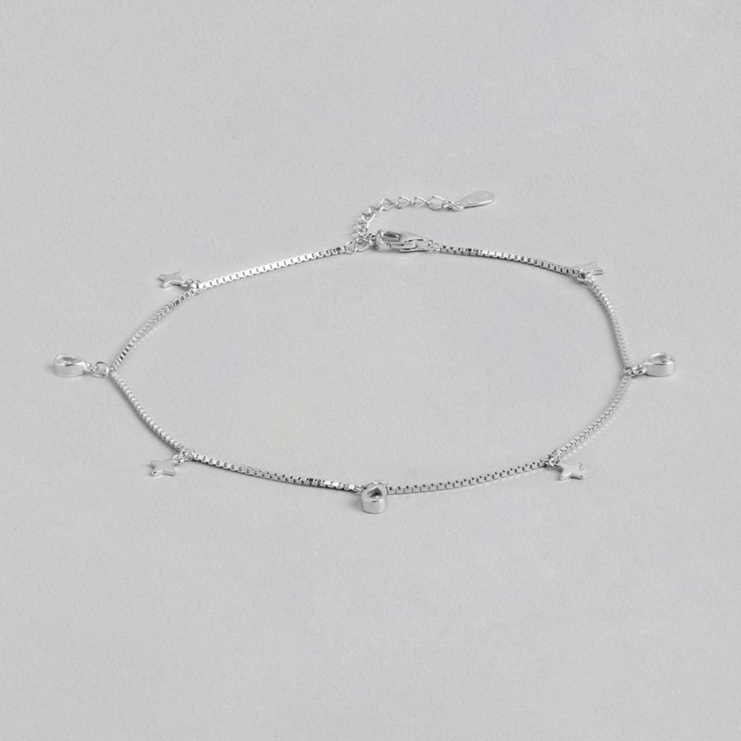 Star Charms 925 Sterling Silver Anklets