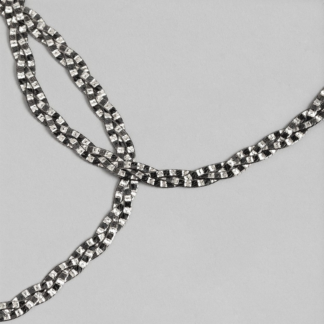 Black Tangled 925 Sterling Silver Anklet