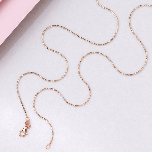 Simple Rose Gold 925 Silver Rolo Anklet