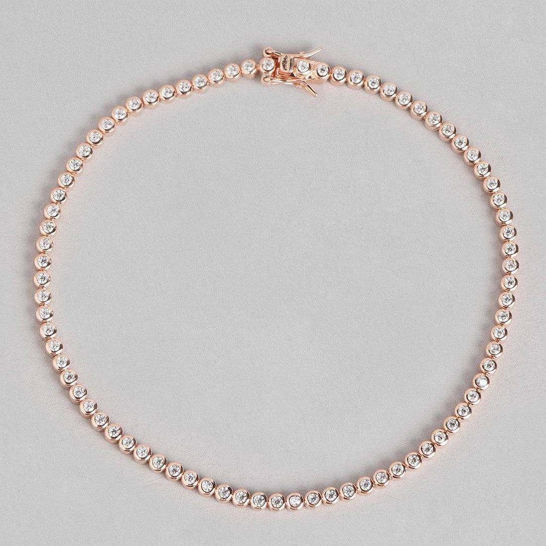 Single Solitaire Line 925 Sterling Silver Anklet