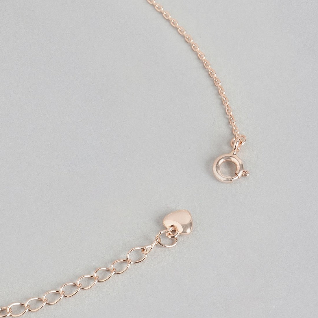 Heart Charm Rose Gold Plated 925 Sterling Silver Anklet