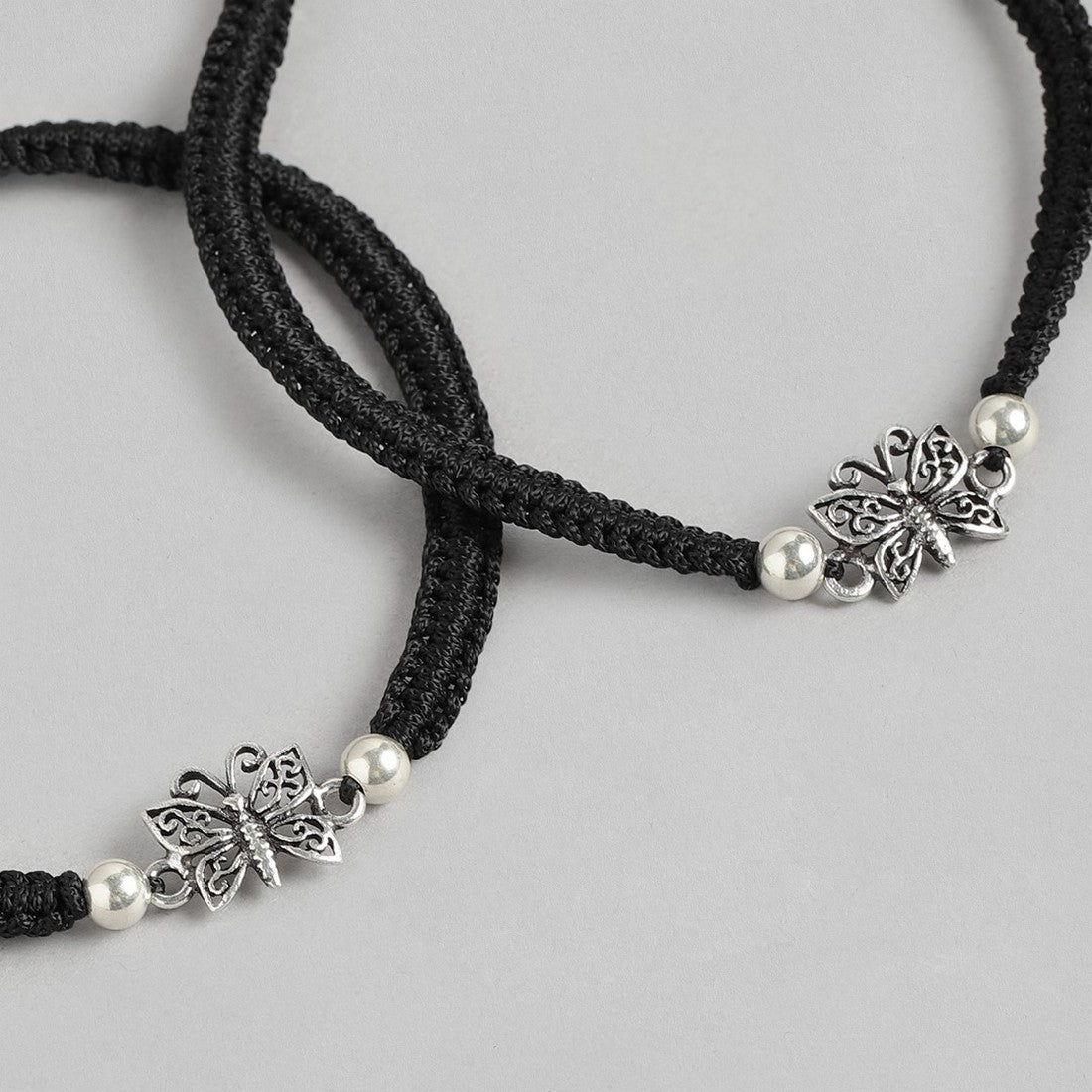 Butterfly 925 Sterling Silver Thread Anklet