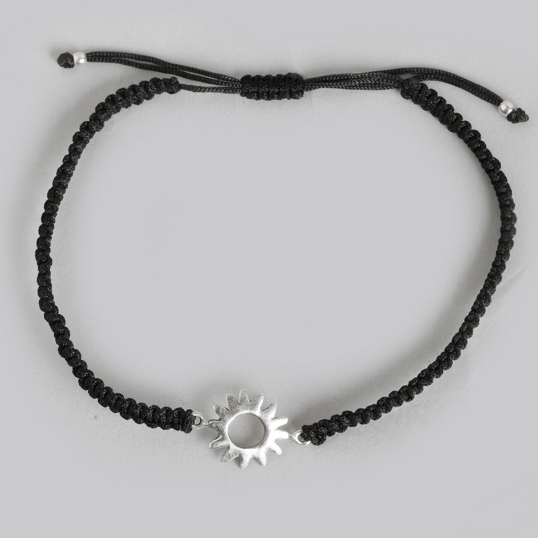 Classic 925 Sterling Silver Black Tread Anklet