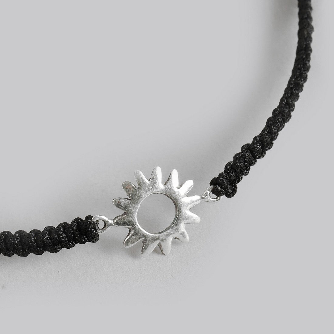 Classic 925 Sterling Silver Black Tread Anklet