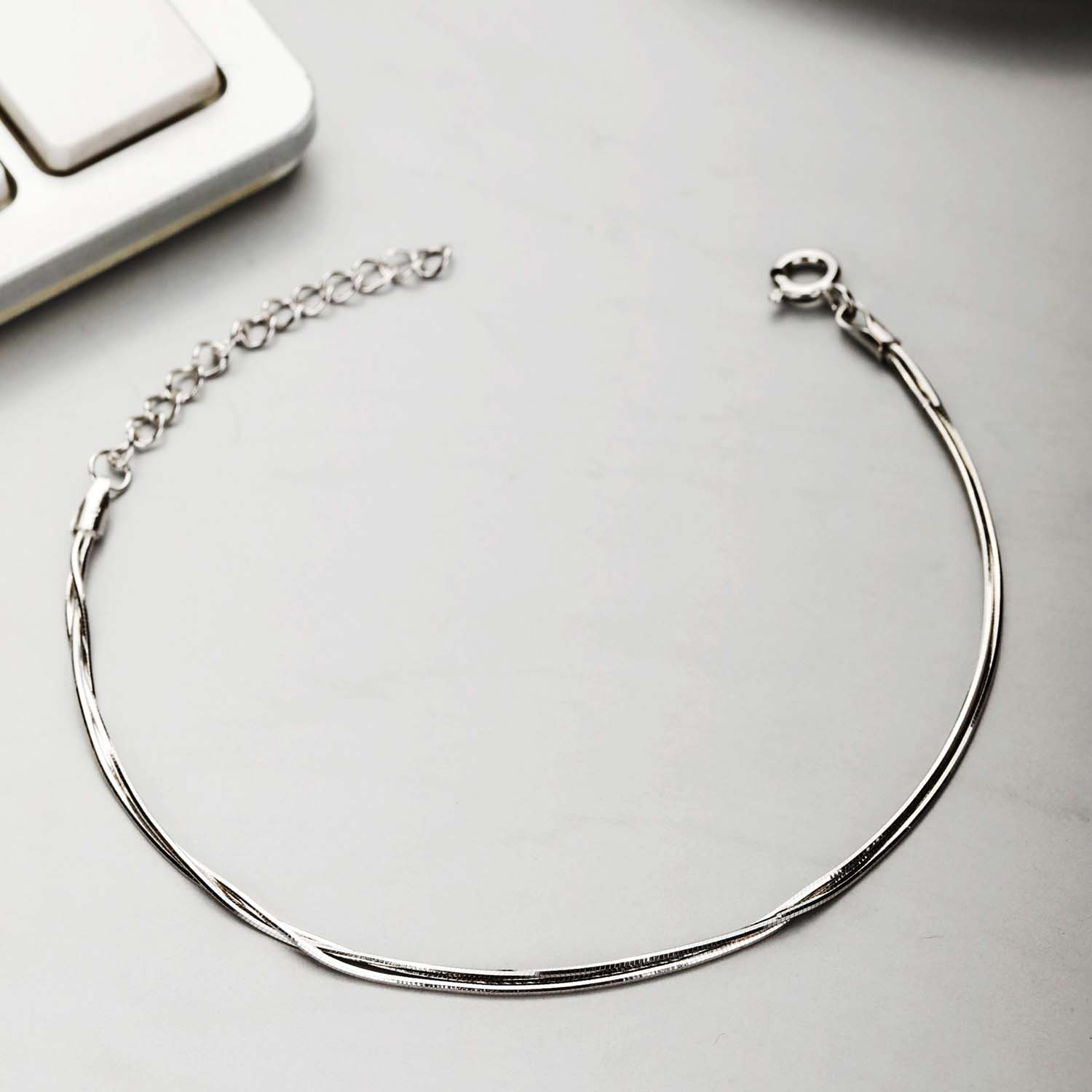 The Minimalist's Triple-Layered 925 Silver Bracelet