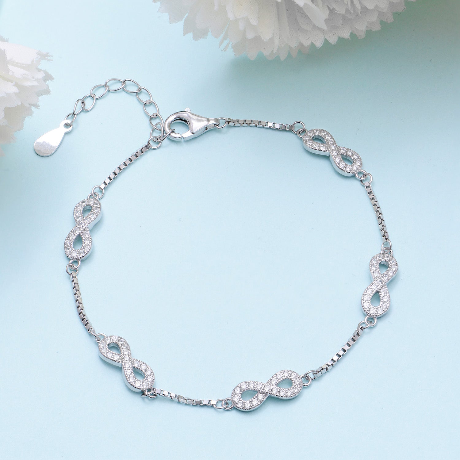 Classy Infinity 925 Sterling Silver Bracelet