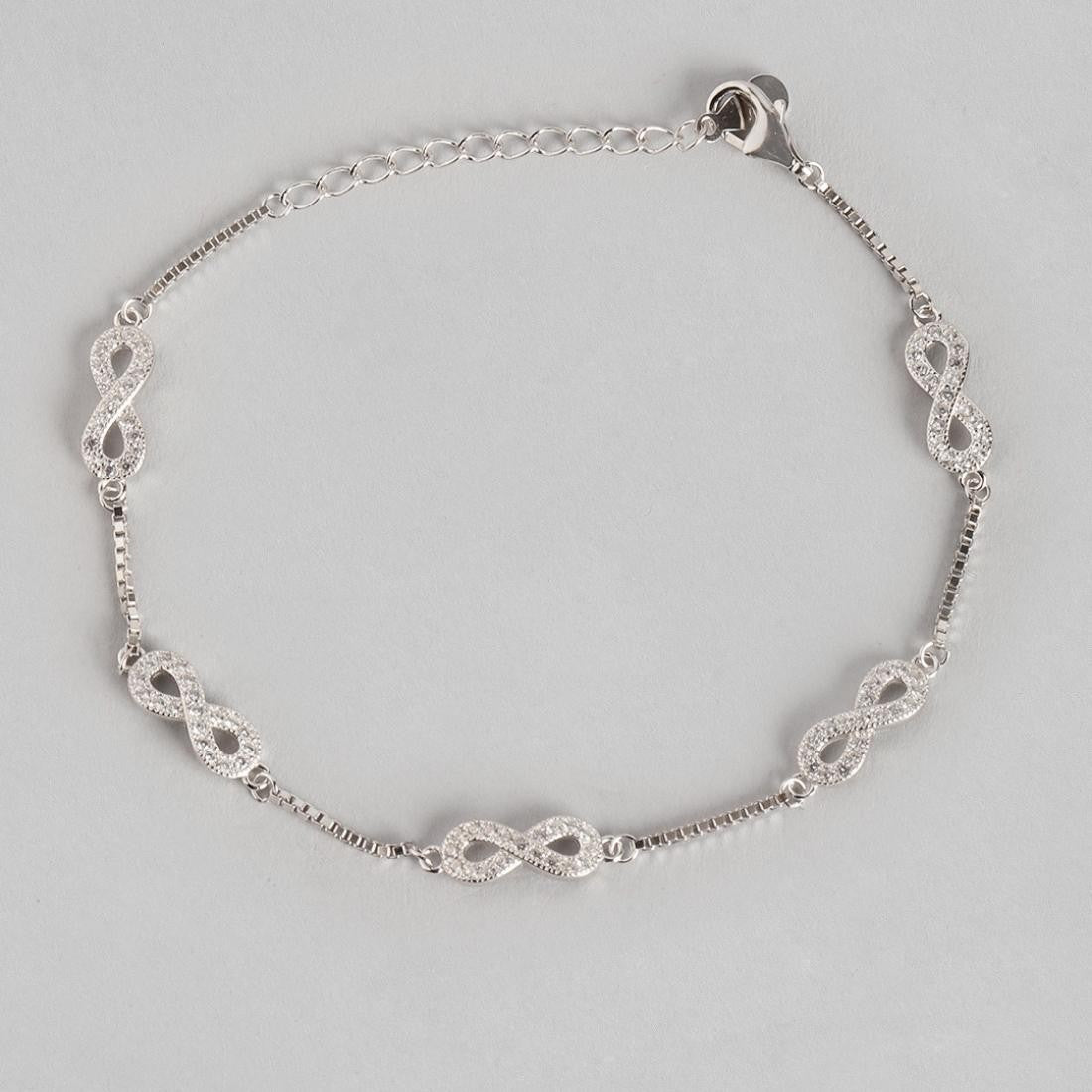 Classy Infinity 925 Sterling Silver Bracelet