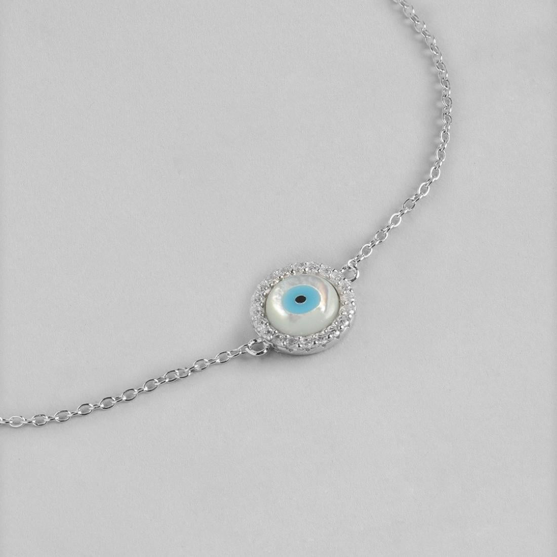 Turkish Evil Eye Cubic Zirconia 925 Silver Bracelet