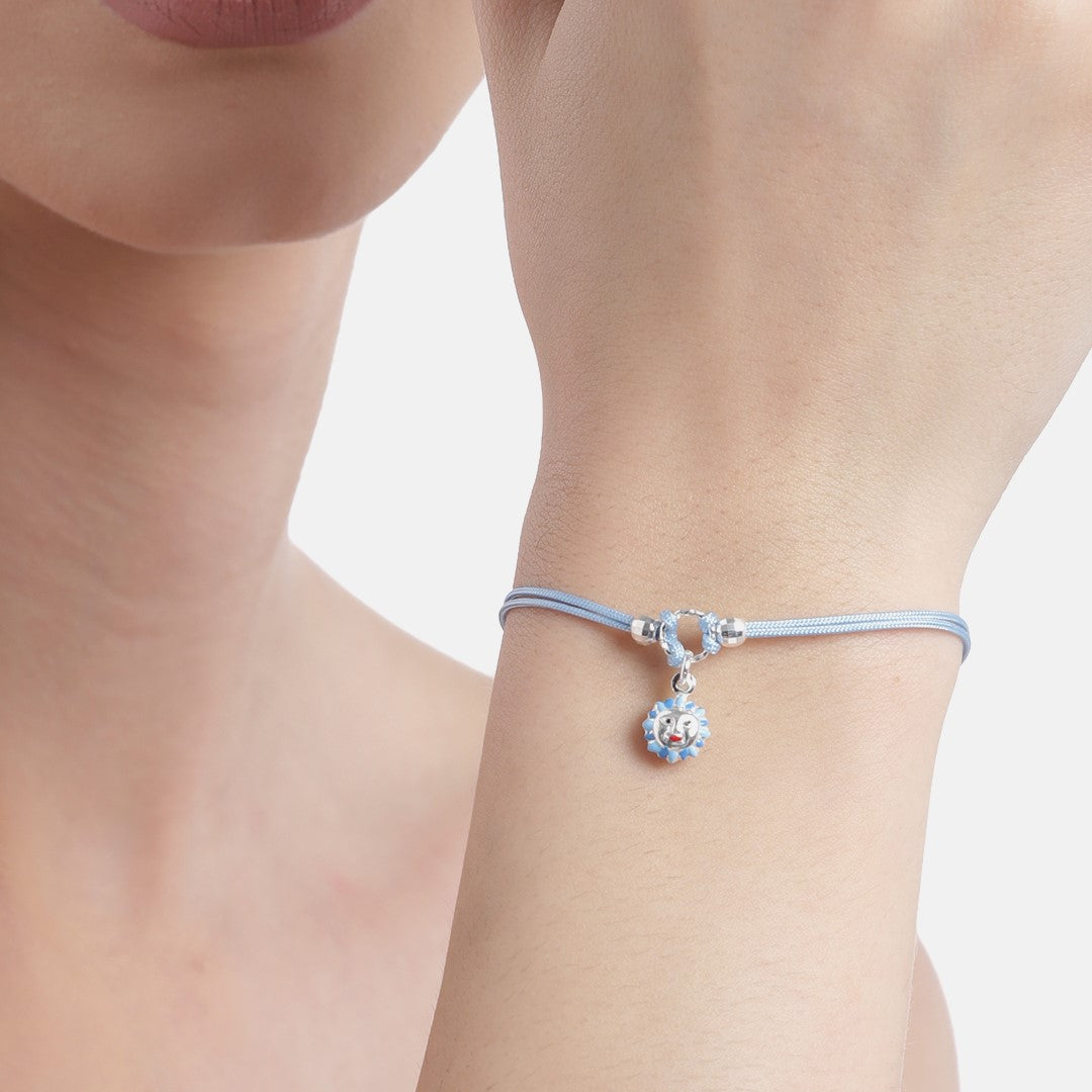 Cute Blue 925 Sterling Silver Girls Bracelet