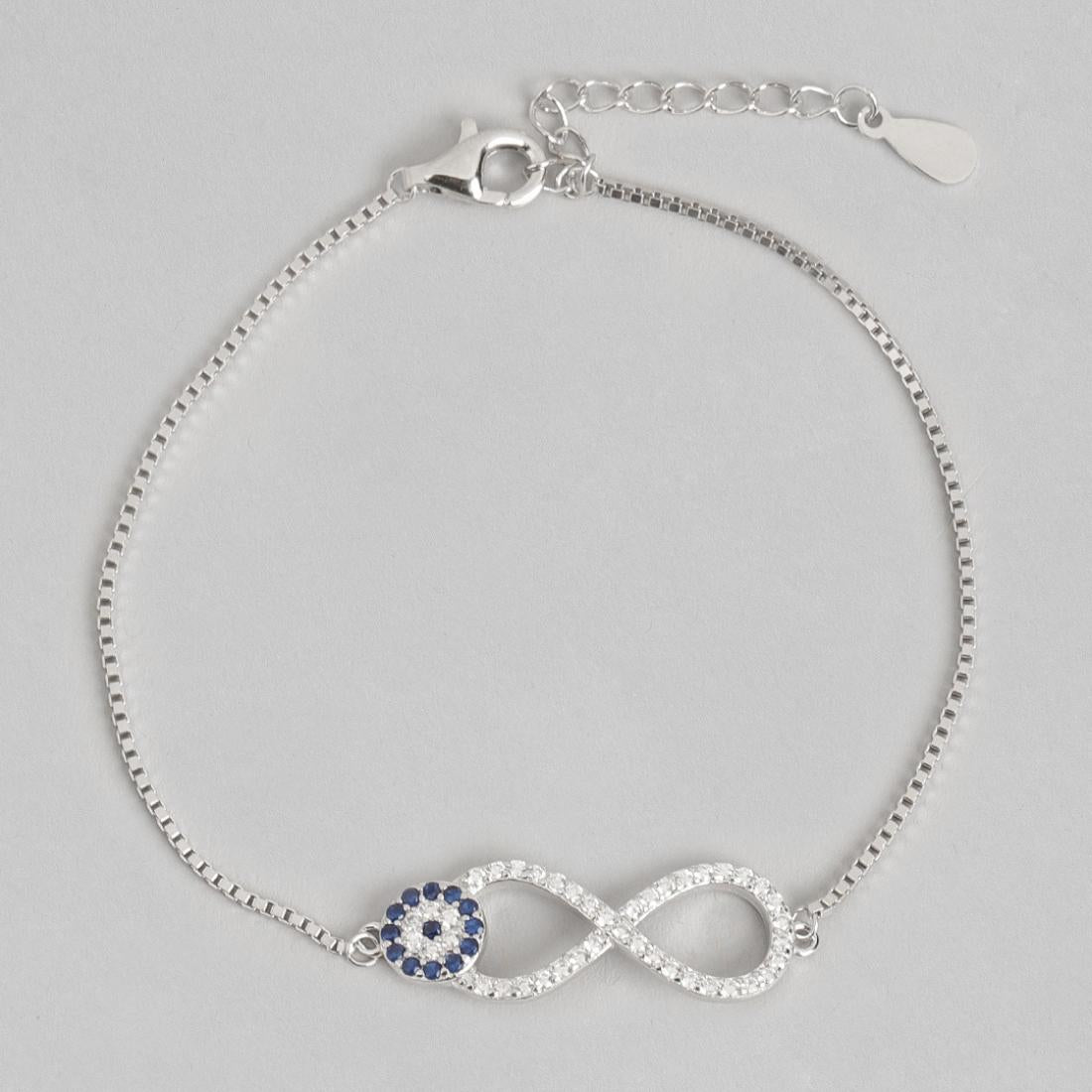 Infinity Evil Eye 925 Silver Bracelet