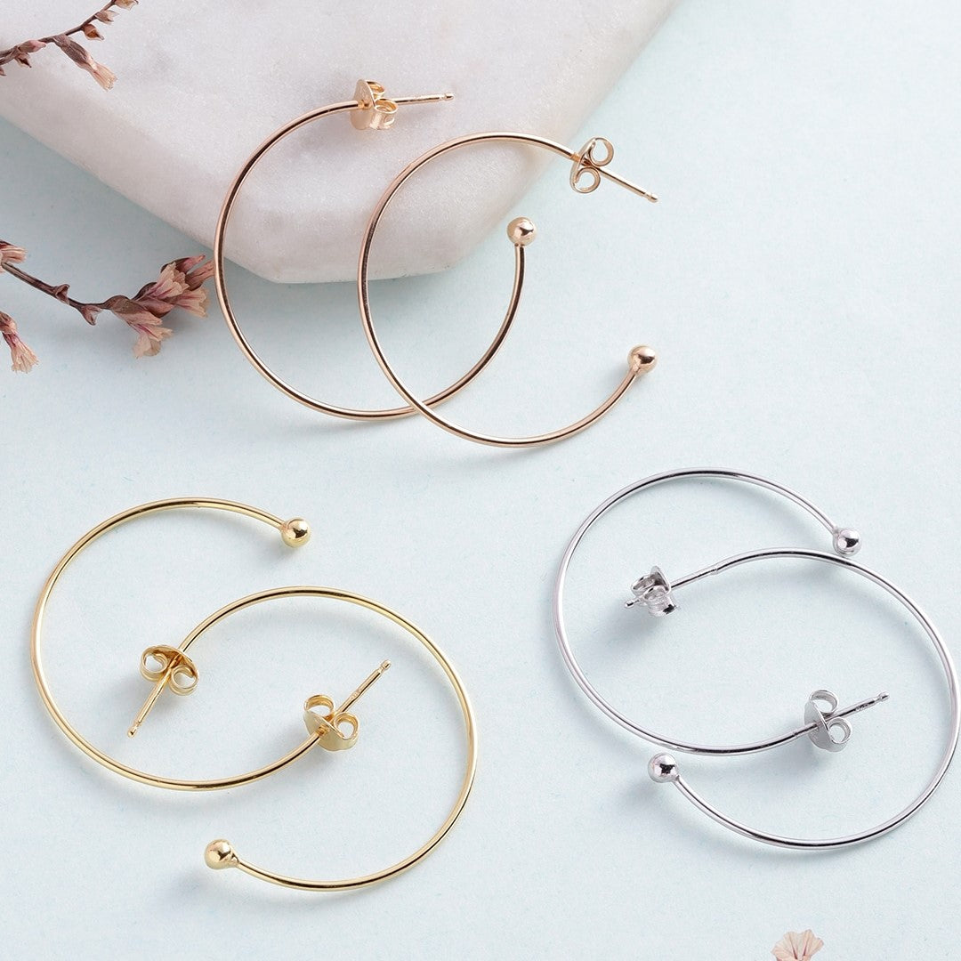 Earring Models Rounded Single Drop Rounded Earring Triple Hoops Combo 925 Sterling Silver – Zavya