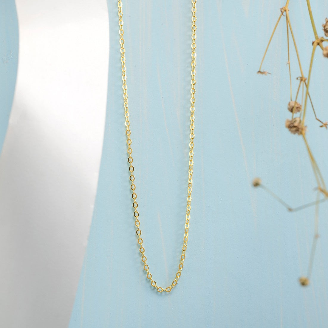 Trendy 925 Sterling Silver Cable Chain in Gold Plating
