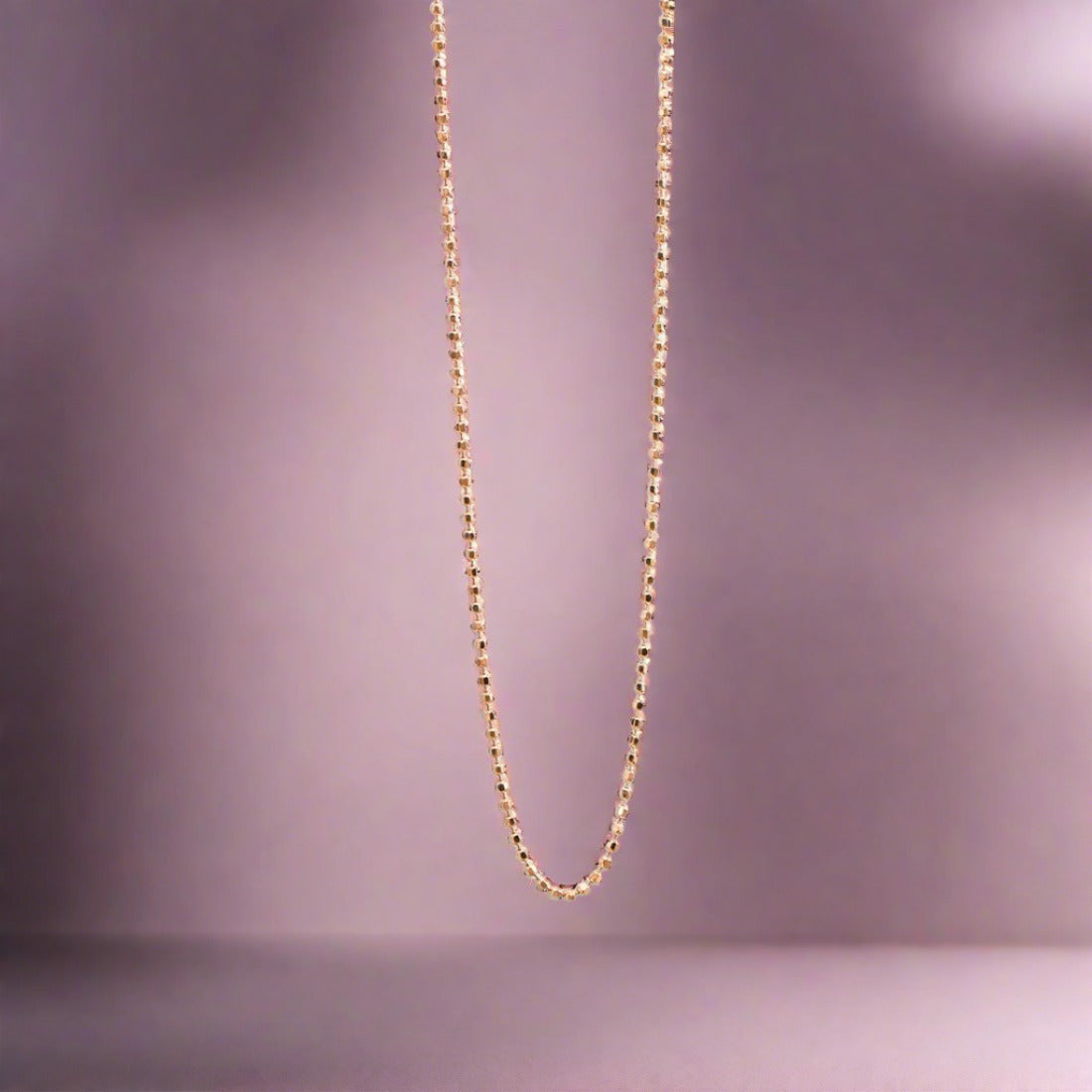 Classic Beaded Rose Gold Plated 925 Sterling Silver Chain