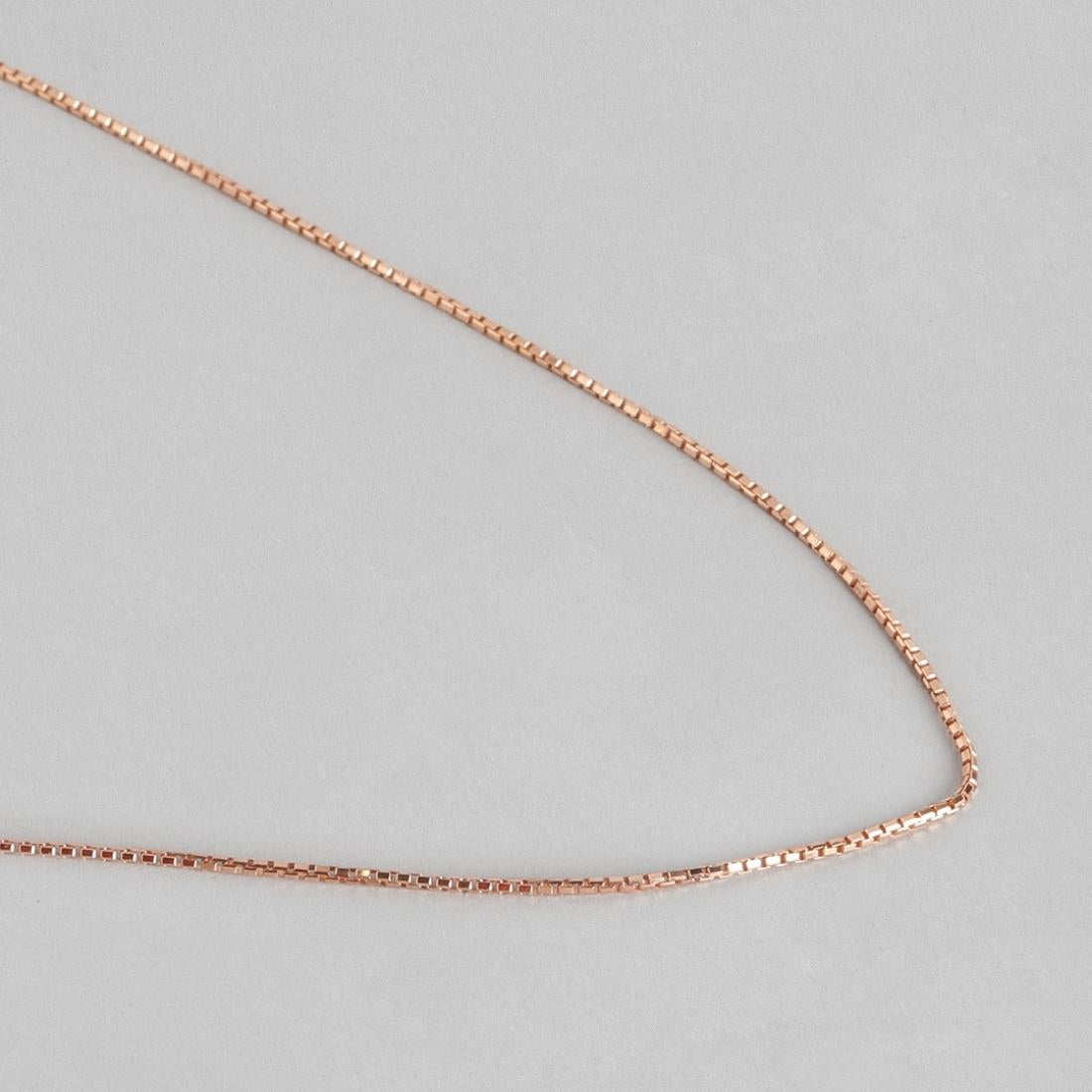 Simple 925 Silver Box Chain In Rose Gold
