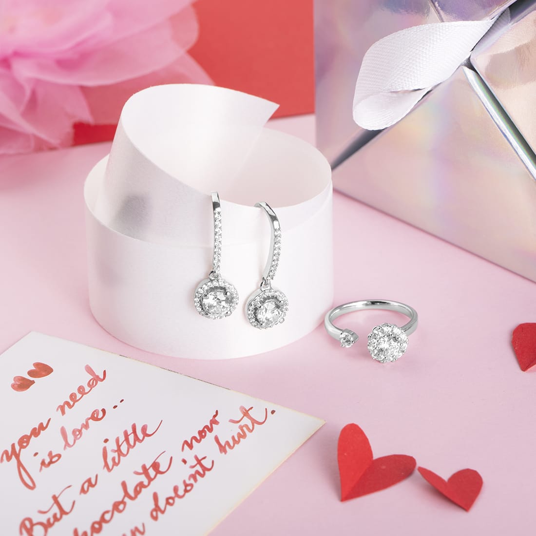 Be My Valentine 925 Silver Jewelry Combo - Valentines Edition With gift Box