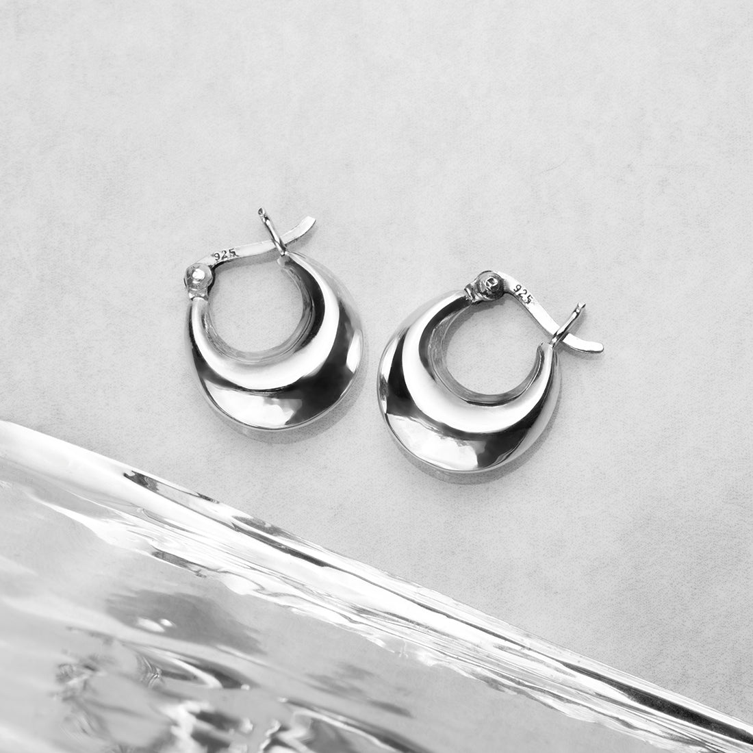 Crescent Moon  925 Sterling Silver Earrings