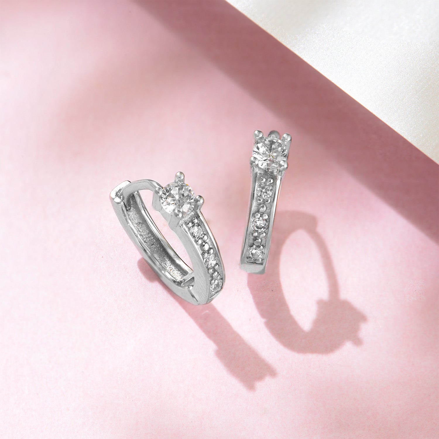 Lavish and Luxurious Silver Huggie 925 Silver Earrings