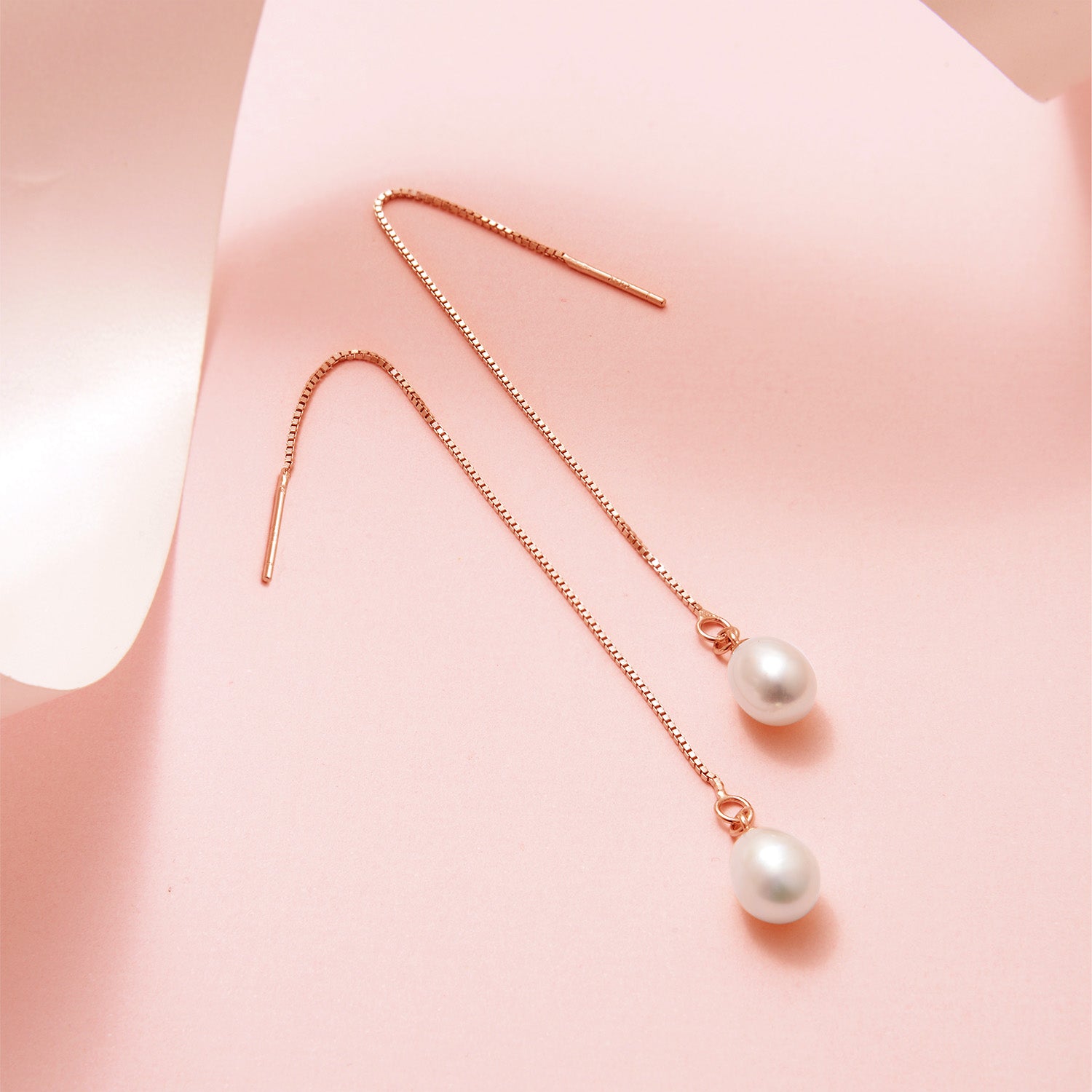 Rose Gold and Pearl Drop Wedding Earrings | Constance Handcrafted
