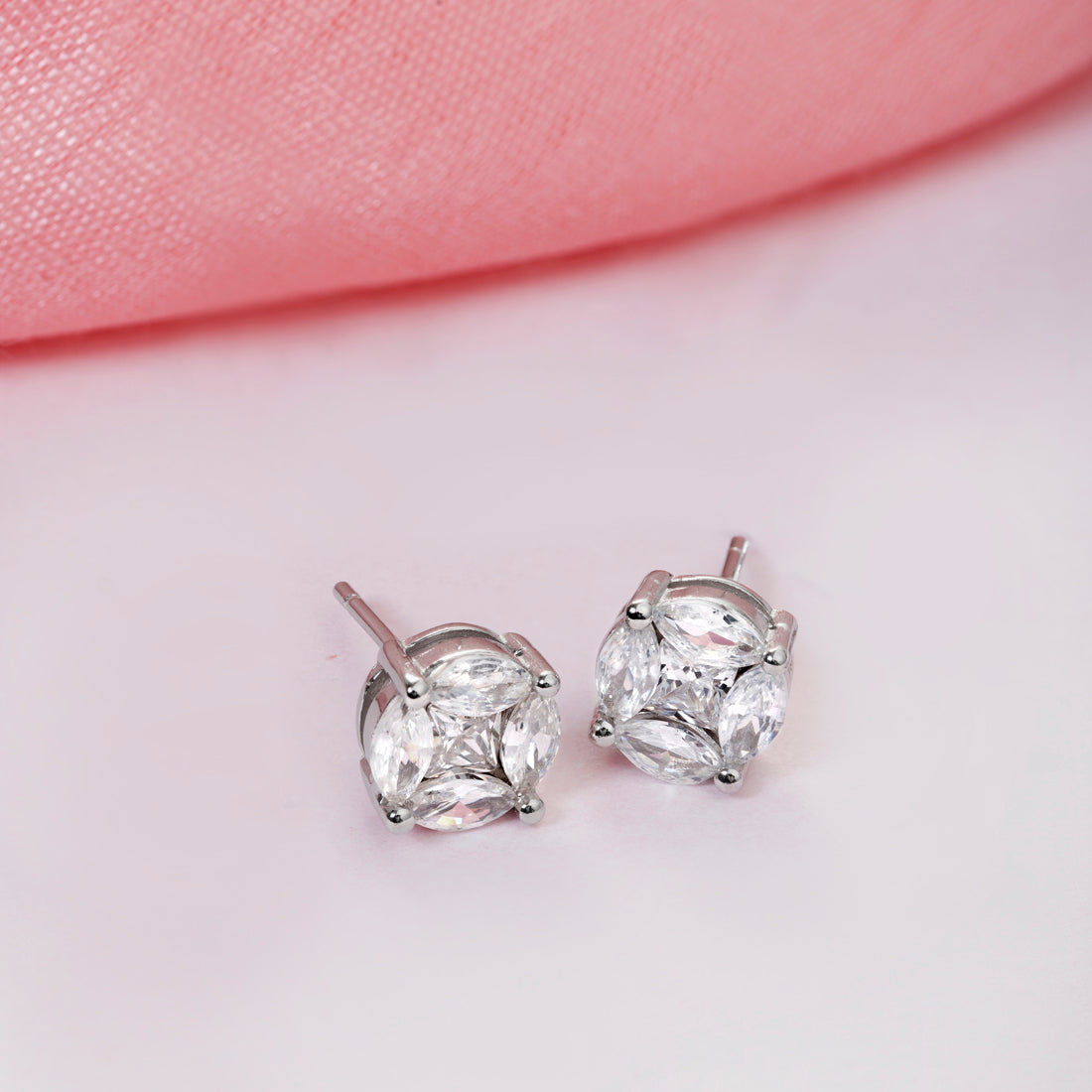 Mia Solitaire 925 Sterling Silver Earrings