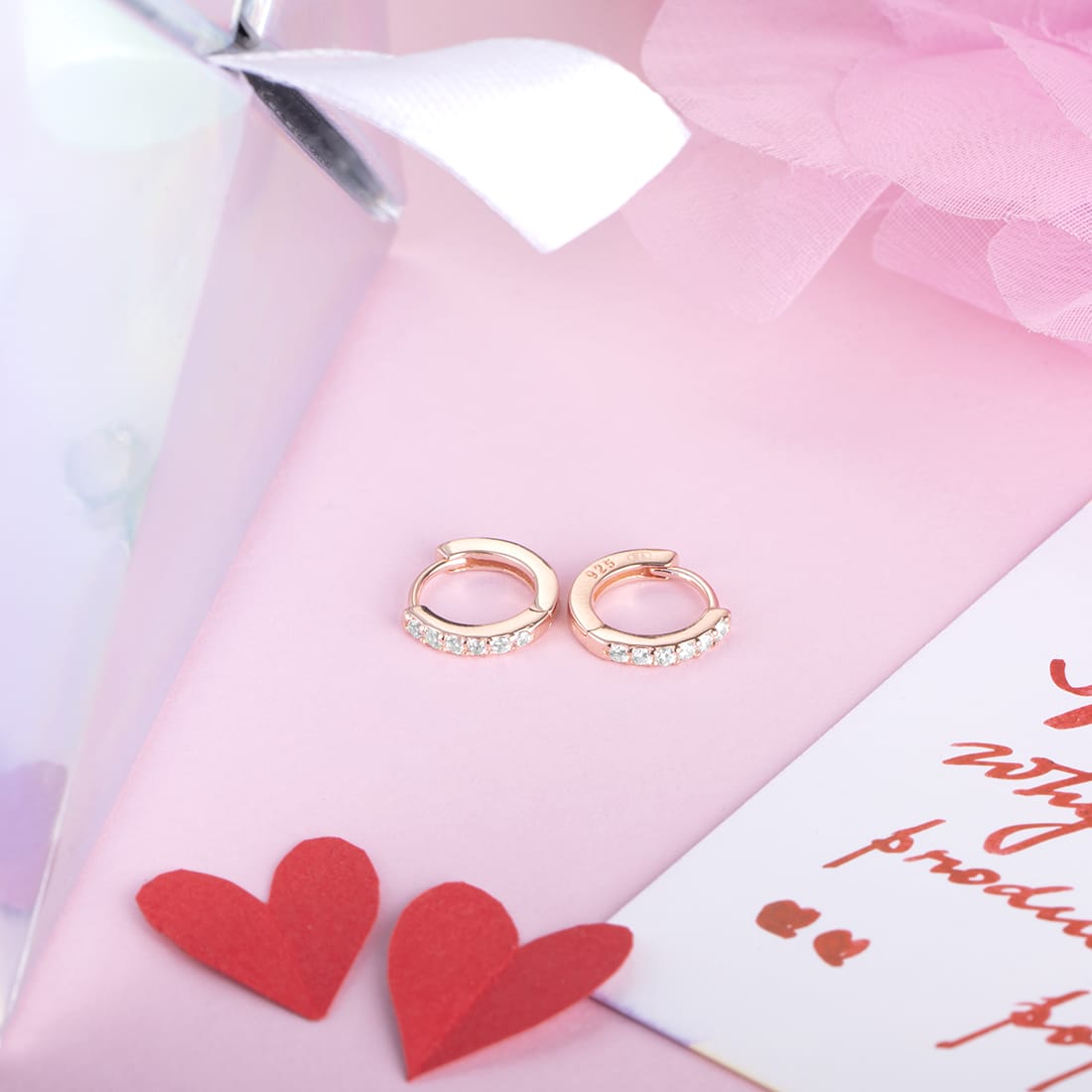 Love Moment Hoop 925 Silver Earrings - Valentines Edition With Gift Box