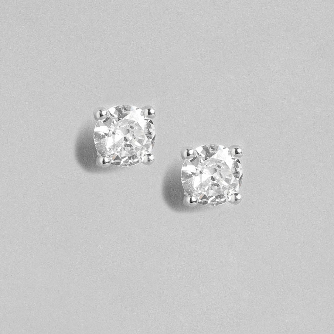 Sensational Solitaire 925 Silver Earrings