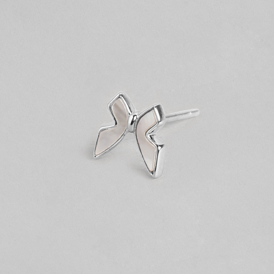 White Butterfly 925 Sterling Silver Stud Earrings
