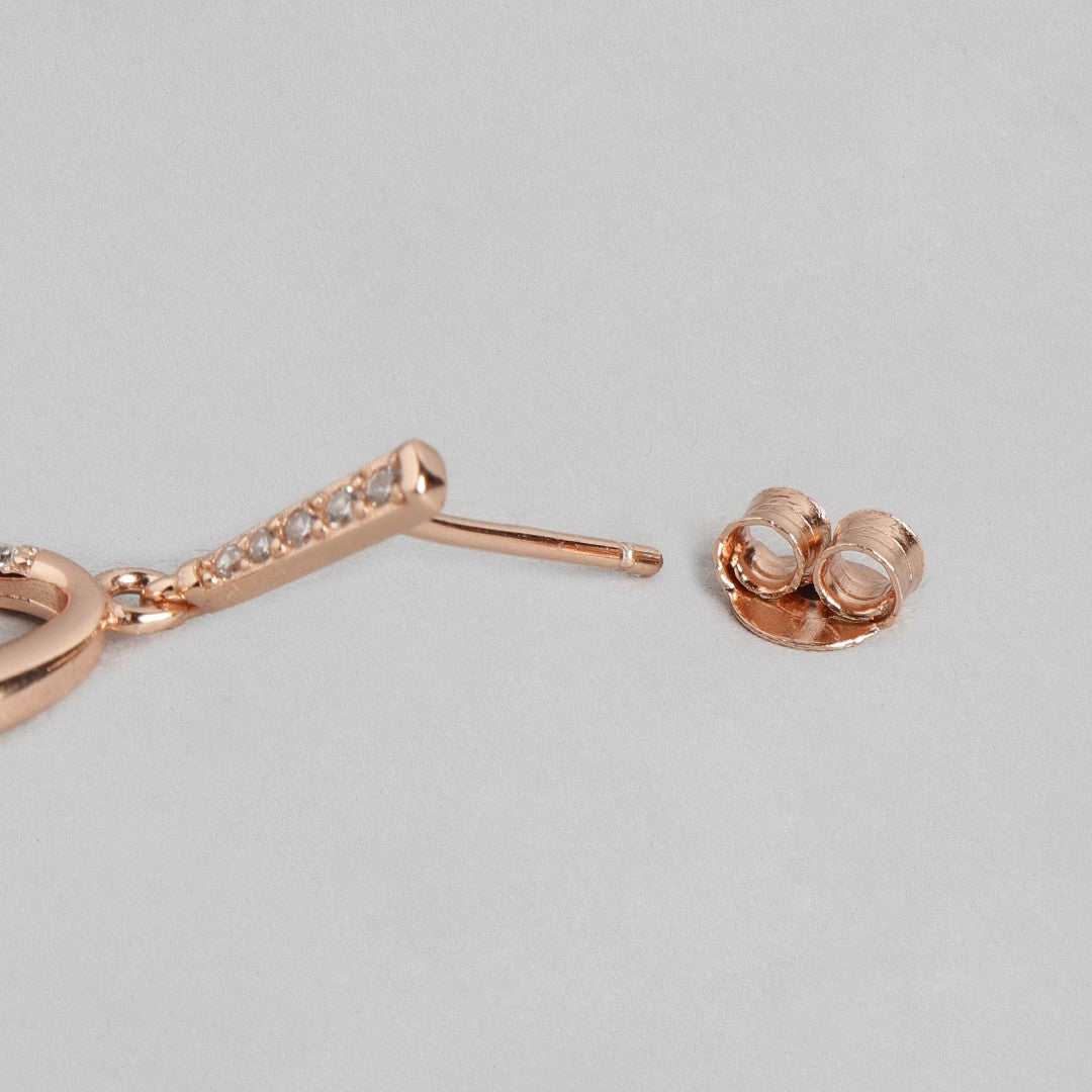 Rose Gold Plated Drop 925 Sterling Silver Earring