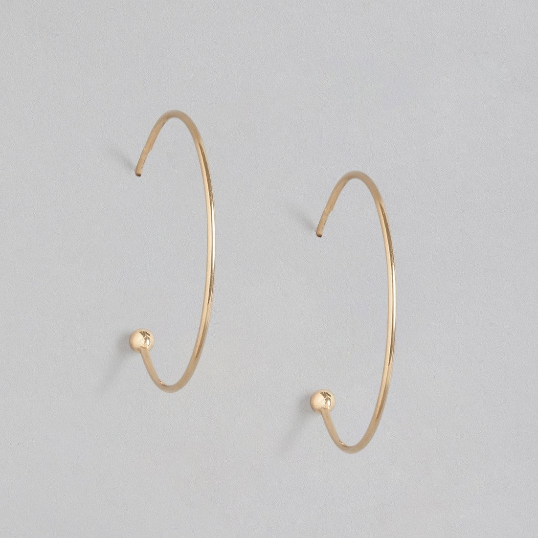 Single Drop Hoop Rose Gold Plated 925 Sterling Silver Earring