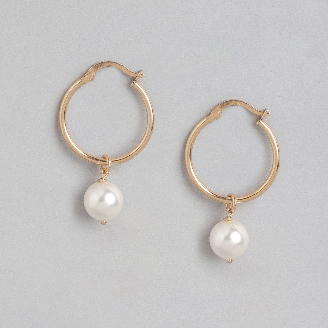 Simple Pearl Rose Gold Plated 925 Silver Earring