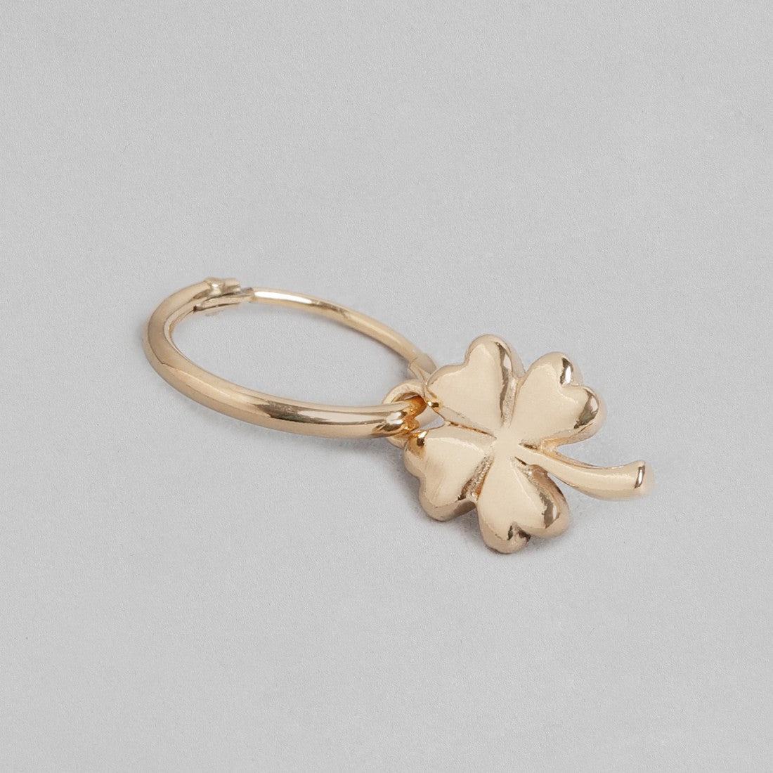 Cutest Quadrifoliate Leaf Rose Gold Plated Earring