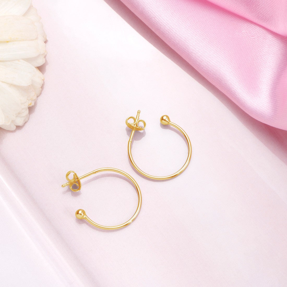 Rounded Drop Gold Plated Earring