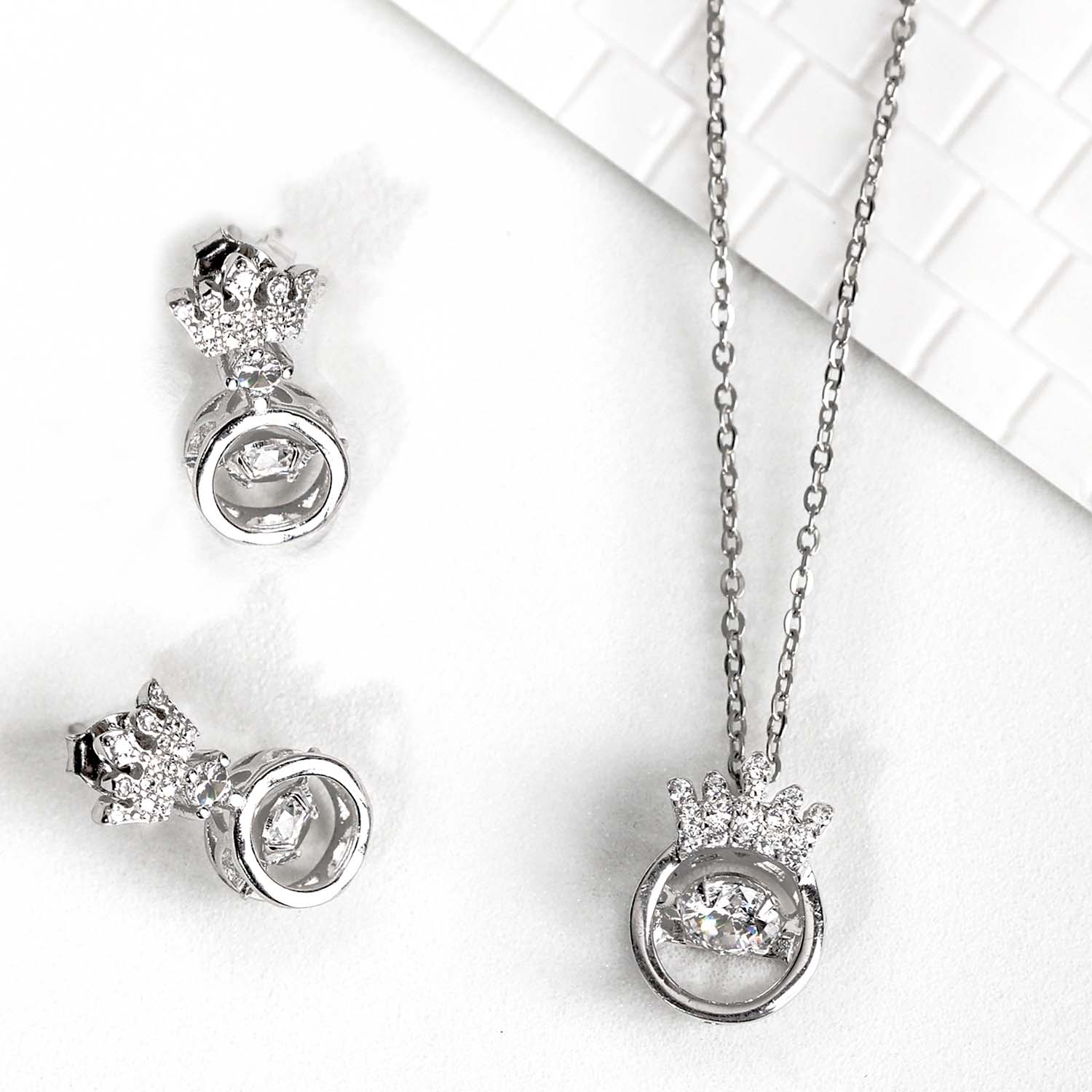 Solitaire Serendipity 925 Silver Jewellery Set